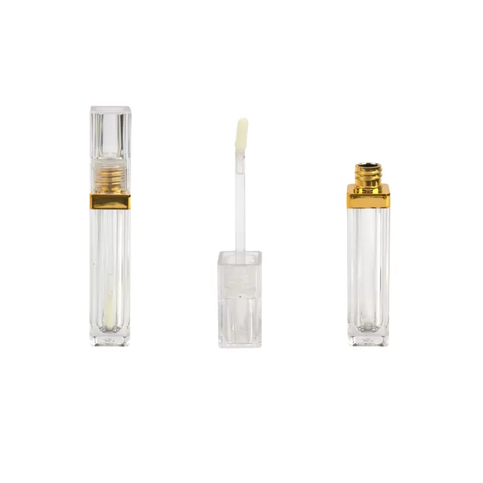 Custom Clear Lipgloss Oil Packaging 6ml Empty Square Transparent Containers Tubes Luxury Private Label - LG453