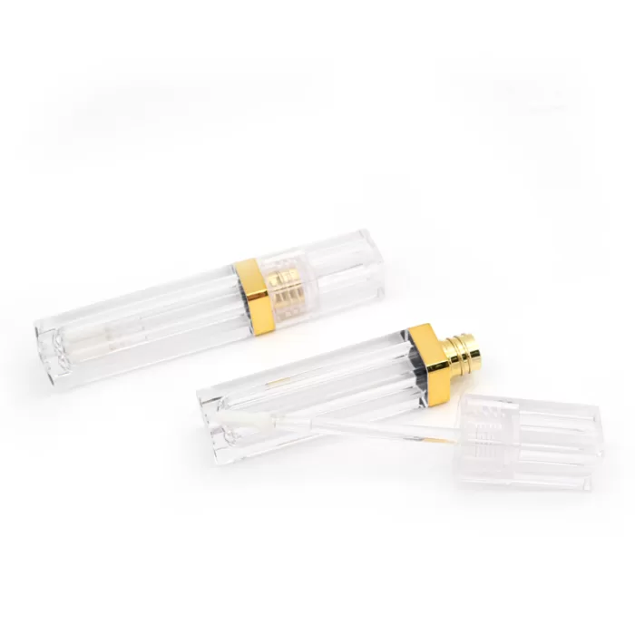 Custom Clear Lipgloss Oil Packaging 6ml Empty Square Transparent Containers Tubes Luxury Private Label - LG453 - Image 2