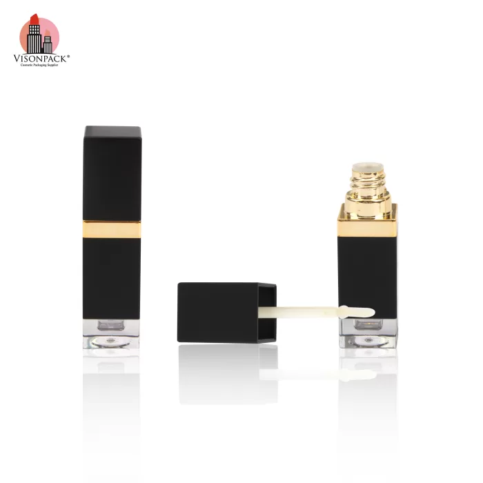 Quality Square Empty Packaging 6ml Liquid Lipstick Container Black Custom Tube - LG466 - Image 2