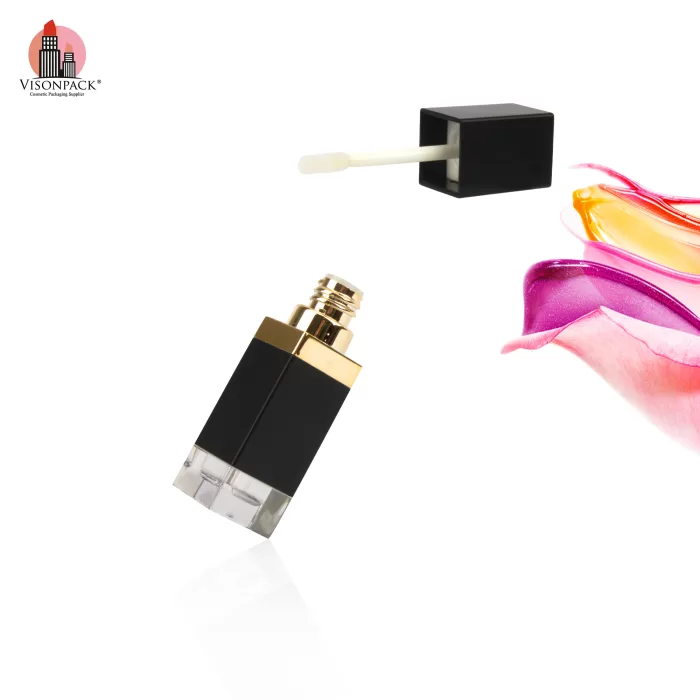 Quality Square Empty Packaging 6ml Liquid Lipstick Container Black Custom Tube - LG466 - Image 3