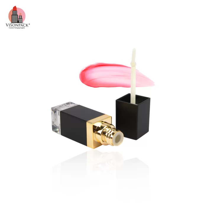 Quality Square Empty Packaging 6ml Liquid Lipstick Container Black Custom Tube - LG466 - Image 5