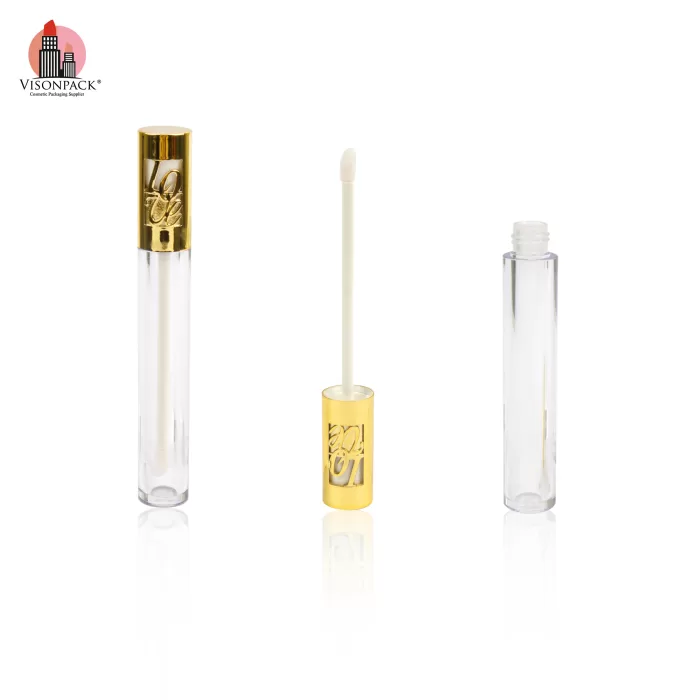 5ml Love Shape Luxury Gold Round Clear Tube with Custom Lid Color And OEM - LG496