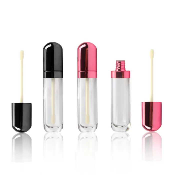 Metallic Rose Pink Lip Gloss Tube Custom Elliptical Shape Empty Container 8ml Unique Packaging - LG516