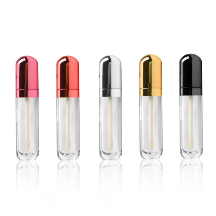 Metallic Rose Pink Lip Gloss Tube Custom Elliptical Shape Empty Container 8ml Unique Packaging - LG516 - Image 2