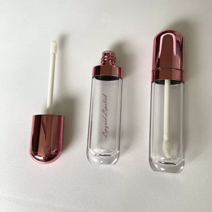 Metallic Rose Pink Lip Gloss Tube Custom Elliptical Shape Empty Container 8ml Unique Packaging - LG516 - Image 3