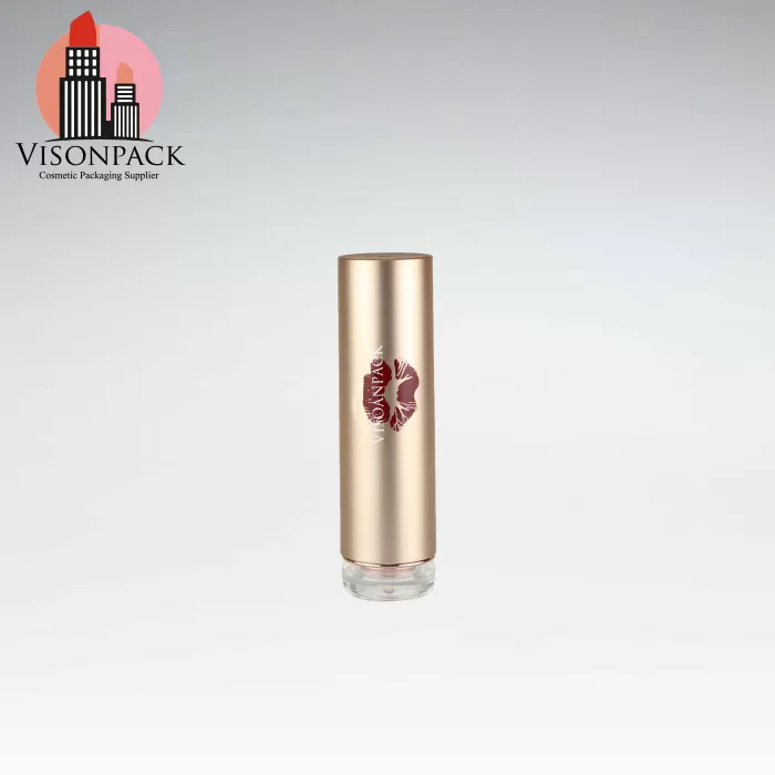 Chrome Metallization Gold Lipstick Case Tube Makeup Cylinder Packaging Customize Brand - LS021 - Image 4