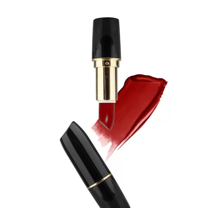 Custom Glossy Black Luxury Lipstick Packaging Case Empty Round Tube Metallic Silver Gold Middle Ring - LS193 - Image 4
