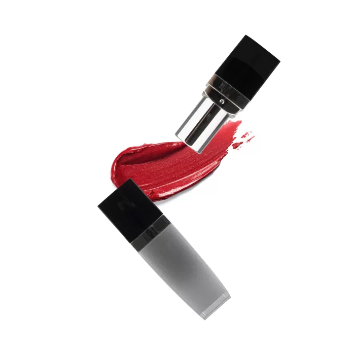 Mini Square Lipstick Tubes Lip Balm Tube Custom Empty Container Black Lid Gray Silver for Cosmetic - LS206 - Image 3
