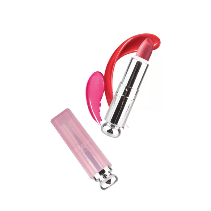 Transparent Pink Lipstick Container Plastic Empty Square Lip Balm Tube Clear Pink Silver Case  - LS230 - Image 4