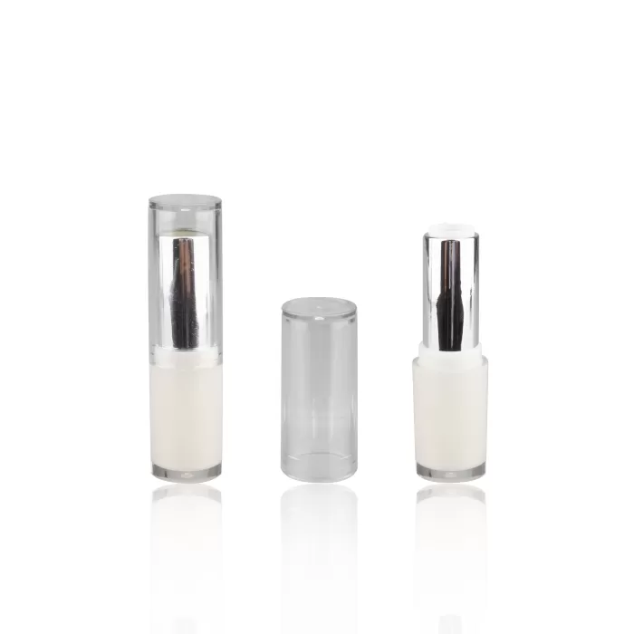 Private Label Empty Round White Lipstick Tube 12.1mm 5ml 5g White Clear Recycled Plastic Chapstick Tube Lip Balm Container - LS259