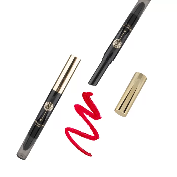 Black Gold Plastic Tubes Double Sides Lipstick Sponge Two Heads Makeup Packaging Slim Empty Bottle - LS291