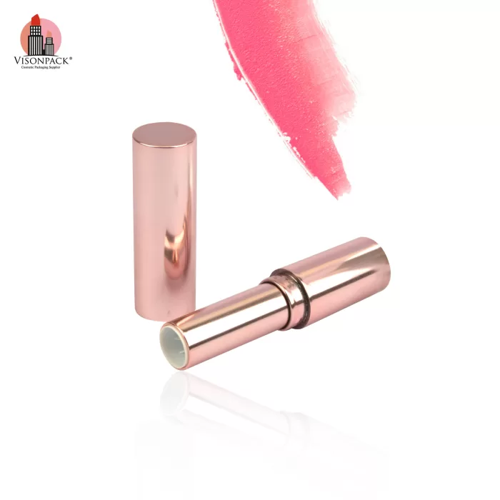 Custom Color Rose Gold Metallic Round Case Container for Plastic Empty Lip Balm Chapstick Tube - LS582 - Image 2