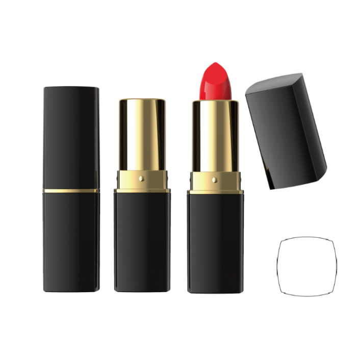 Square Empty Lip Balm Tube Matte Black Lipstick Case Custom Color Private Label - LS670 - Image 2