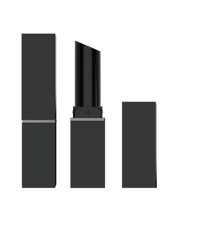 Wholesale Custom Square Shape Empty Lip Balm Tube 3g Case in Black With Private - LS9043