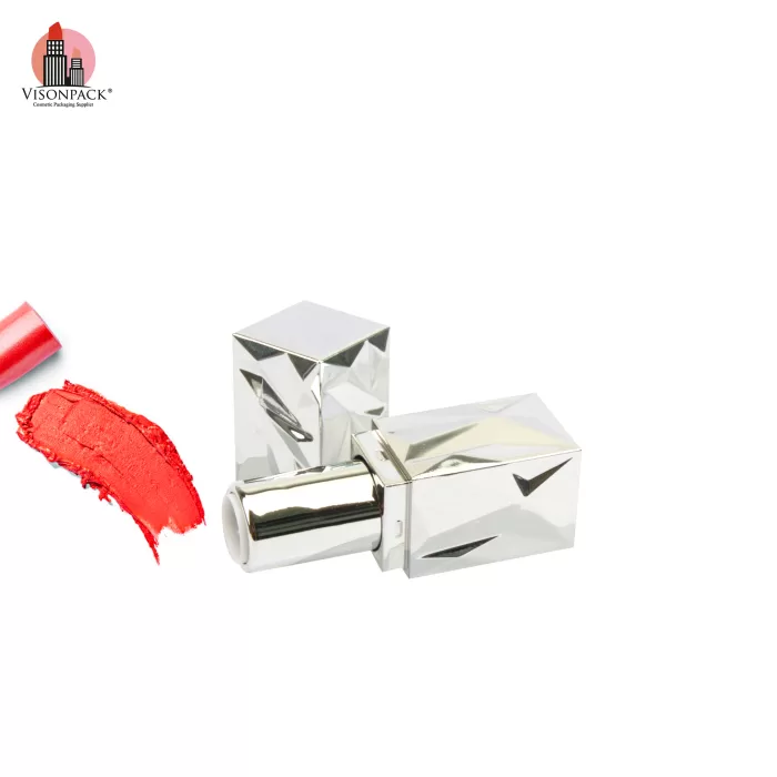 Unique Design Empty Square Mini Lip Balm Tubes Packaging Silver Luxury - LS914 - Image 4