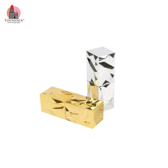 Unique Design Empty Square Mini Lip Balm Tubes Packaging Silver Luxury - LS914 - Image 5
