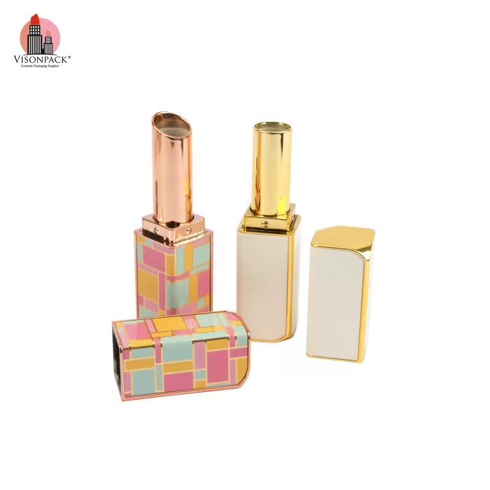 Make Your Own Lipstick Packaging Empty Square Custom Case Tubes with Leather Decoration - LS922