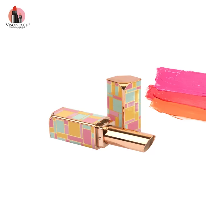 Make Your Own Lipstick Packaging Empty Square Custom Case Tubes with Leather Decoration - LS922 - Image 2