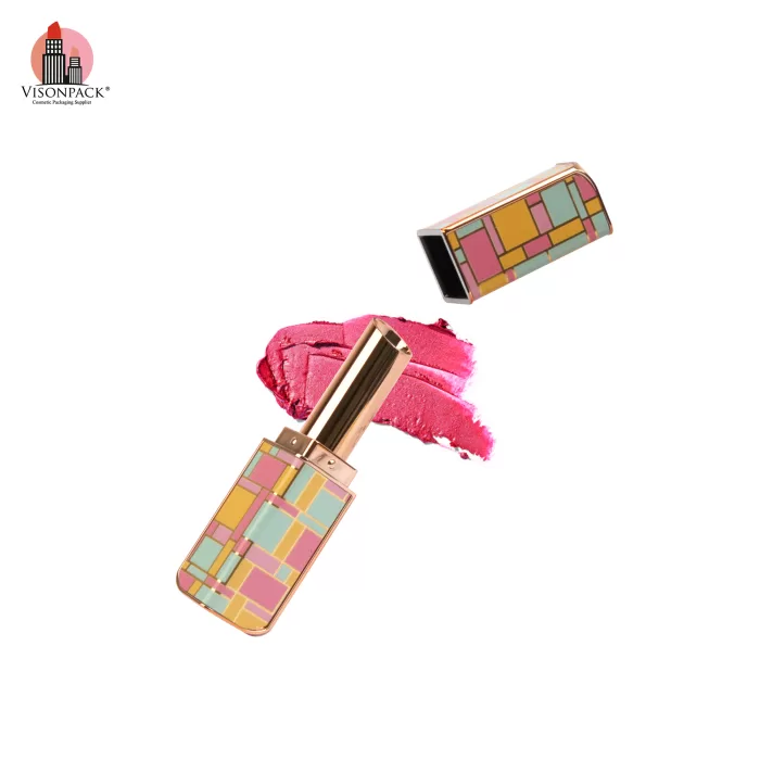 Make Your Own Lipstick Packaging Empty Square Custom Case Tubes with Leather Decoration - LS922 - Image 3