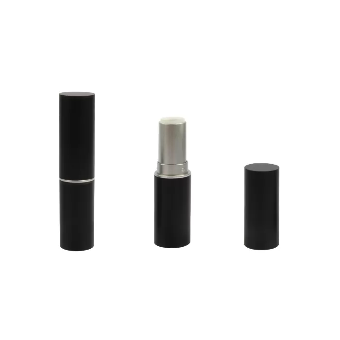 Private Label Round Empty Case Matte Black Lip Balm Container Tube Custom Color - LS931