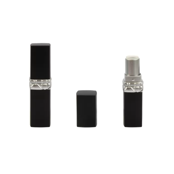 Lipstick Package Private Label Lip Balm Tube Matte Black Silver Square Luxury Containers Tubes - LS933
