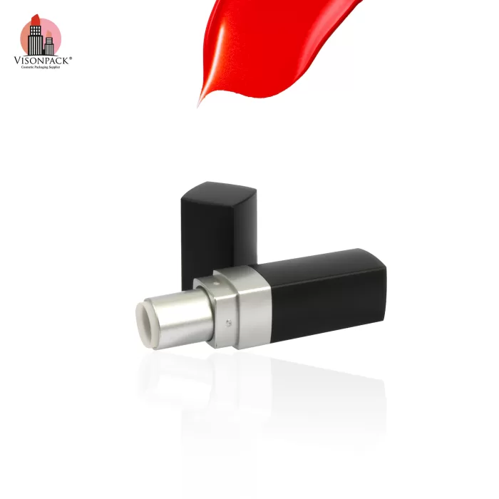Custom Cosmetic Packaging Matte Black Lip Balm Tube Plastic Square Lipstick Tubes - LS934 - Image 3