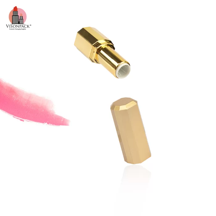 Custom Color Unique Square Refillable Lipstick Containers Gold Case Tubes - LS941 - Image 4