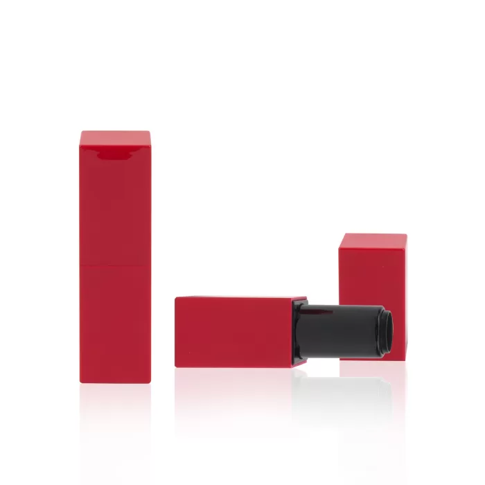 Luxury Plastic Square Empty Magnetic Lipstick Container Red Case Black Custom - LS977 - Image 3