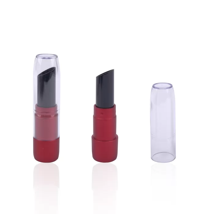 Make Your Own Clear Lid Lipstick Tube Plastic Case Red Private Label - LS984