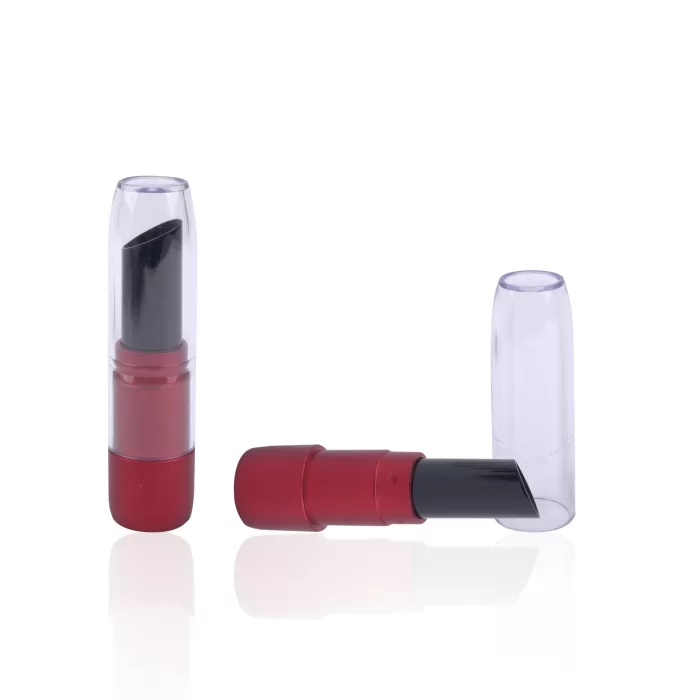Make Your Own Clear Lid Lipstick Tube Plastic Case Red Private Label - LS984 - Image 2