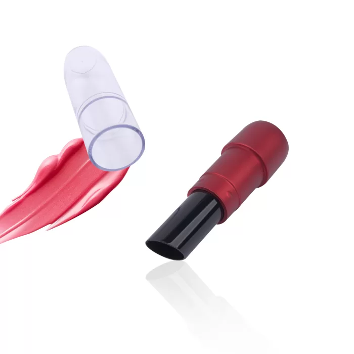 Make Your Own Clear Lid Lipstick Tube Plastic Case Red Private Label - LS984 - Image 4
