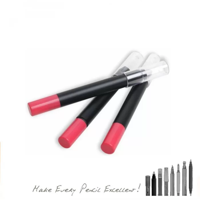 Custom Brand Cosmetic Packaging Sharpenable Lipstick Pen 5g PVC Automatic Highlighter Empty Liner Silkworm Pencil - LSE118Y - Image 6