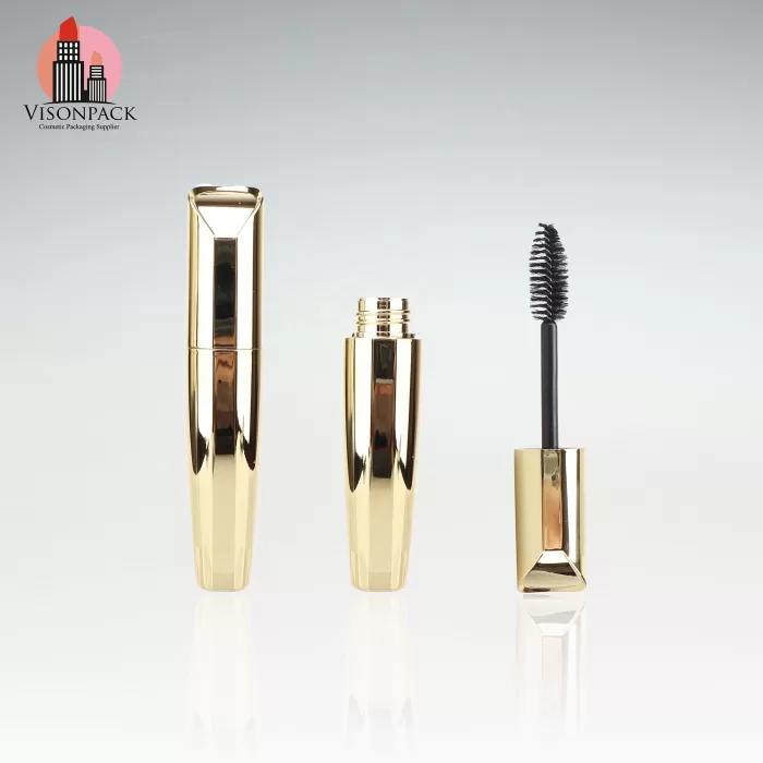 High Quality Golden Mascara Packaging Big Capacity 18ml Eyelash Tube Big Brush Gold Metallization Print - MC007