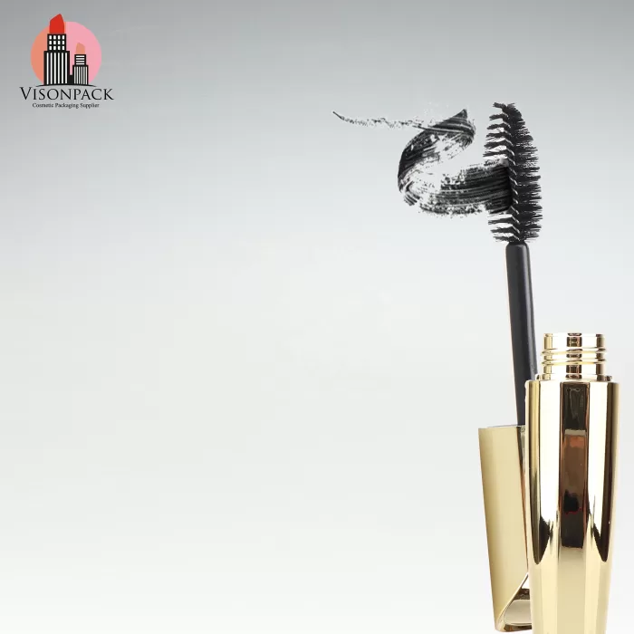High Quality Golden Mascara Packaging Big Capacity 18ml Eyelash Tube Big Brush Gold Metallization Print - MC007 - Image 4