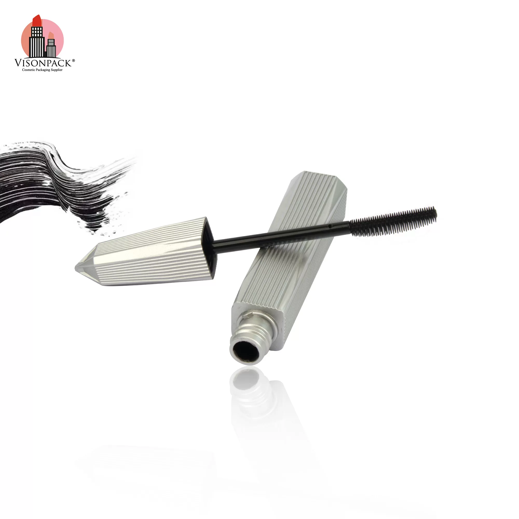 New Arrival OEM Cosmetic Mascara Packaging With Brush Custom Color Empty Tubes Silver - MC109 - Image 3