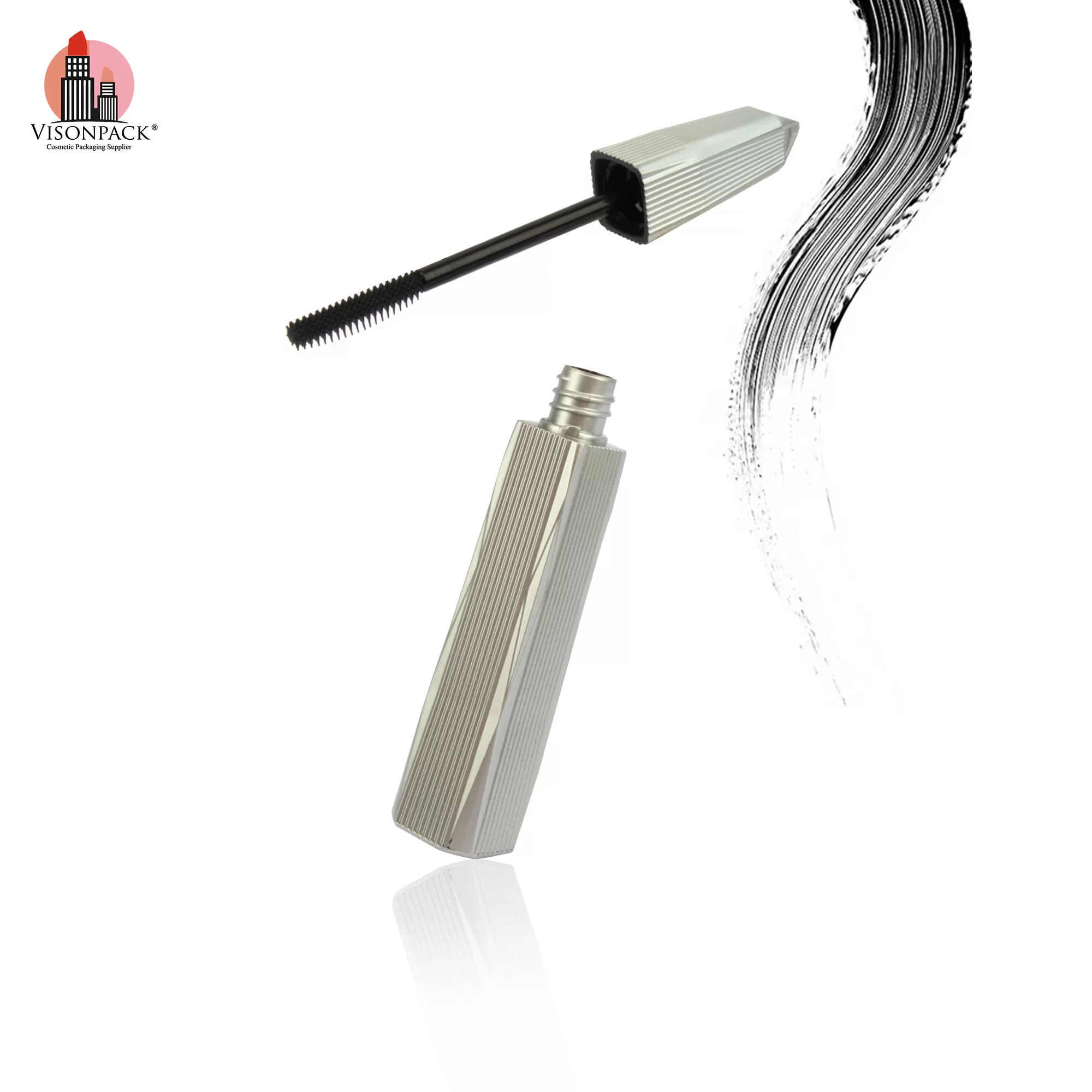 New Arrival OEM Cosmetic Mascara Packaging With Brush Custom Color Empty Tubes Silver - MC109 - Image 4