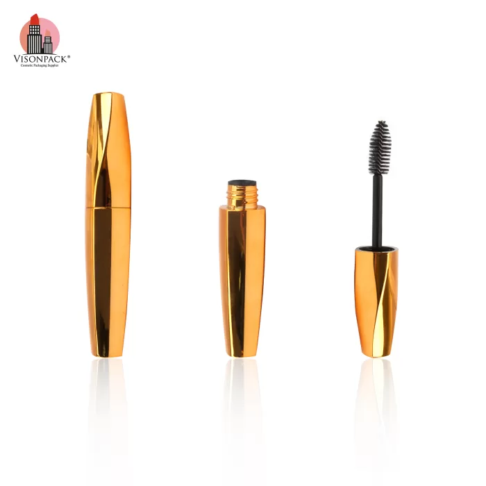 New Arrival Empty Eyelash Mascara Tube with Brush Custom Metallic Gold Luxury Container Free Samples - MC117