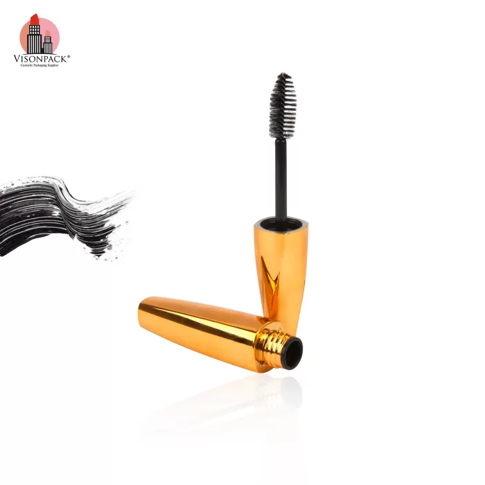 New Arrival Empty Eyelash Mascara Tube with Brush Custom Metallic Gold Luxury Container Free Samples - MC117 - Image 2