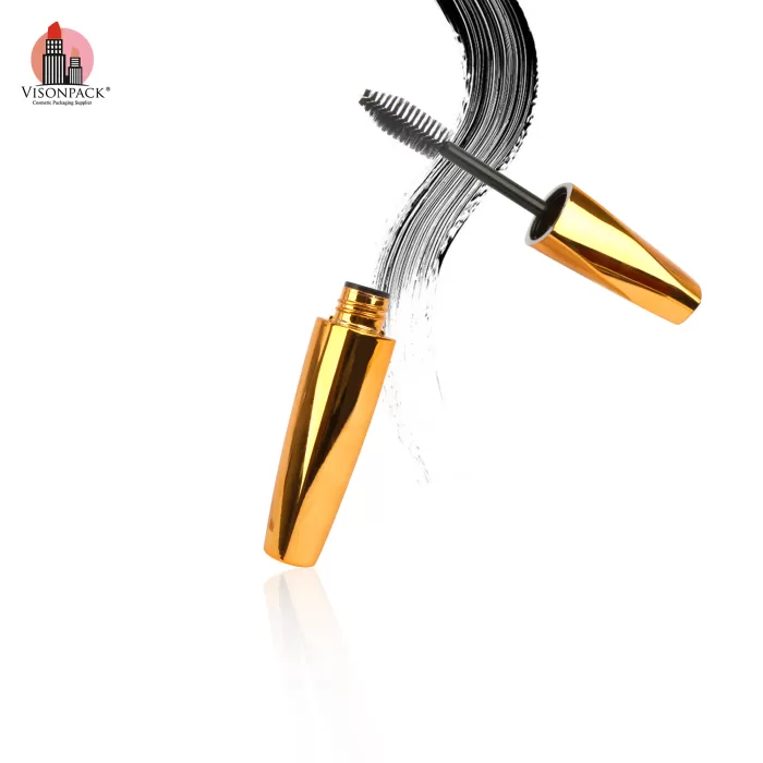 New Arrival Empty Eyelash Mascara Tube with Brush Custom Metallic Gold Luxury Container Free Samples - MC117 - Image 3