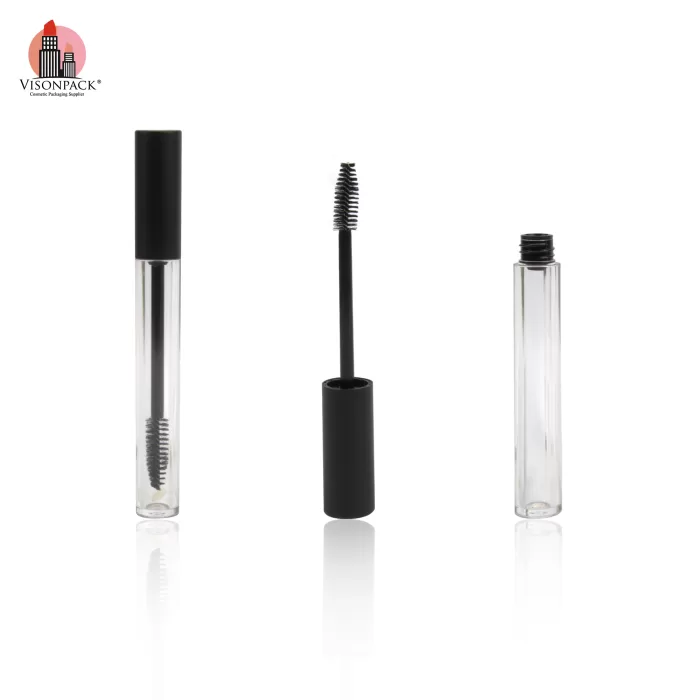 Classic Round Cylinder Lip Gloss Packaging 12ml Clear Bottle Mascara Tube Luxury Gold Custom Color - MC125 - Image 2