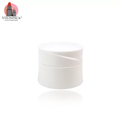 50g Cosmetic Skin Care Travel Packaging Empty Plastic Face Cream Jar White OEM Logo - PJ002