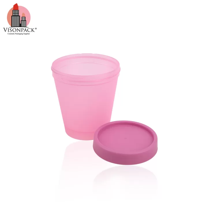 100ml 3.4oz Refillable Plastic Cosmetic Jar with Screw-on Lid for Body Scrub, Masque - PJ011 - Image 2