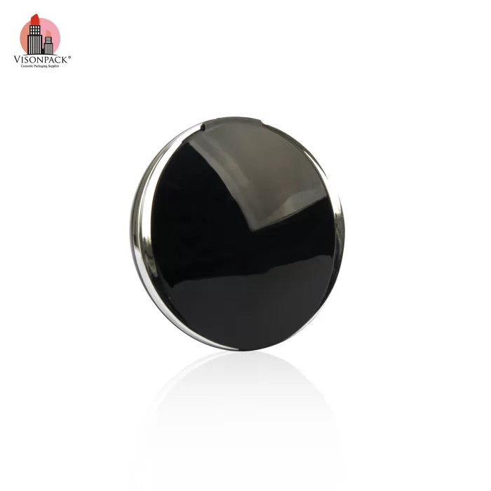 Custom Highlighter Blusher Case with Mirror Black Compact Pressed Powder Round Empty Printed - PS099 - Image 3