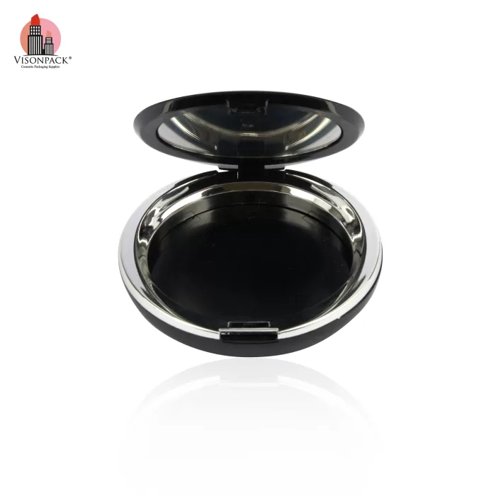Custom Highlighter Blusher Case with Mirror Black Compact Pressed Powder Round Empty Printed - PS099 - Image 5