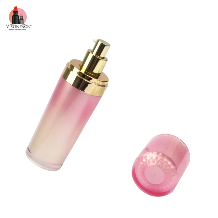 Cosmetic Empty Packaging Gradient Pink Skincare Essential Oil Plastic Cream Lotion Pump Bottles Custom OEM - SB003 - Image 4