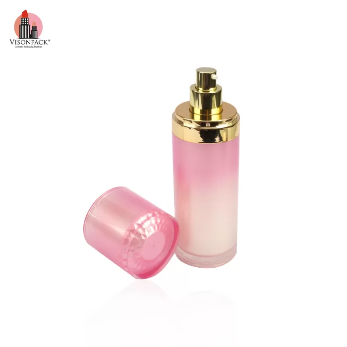 Cosmetic Empty Packaging Gradient Pink Skincare Essential Oil Plastic Cream Lotion Pump Bottles Custom OEM - SB003 - Image 2
