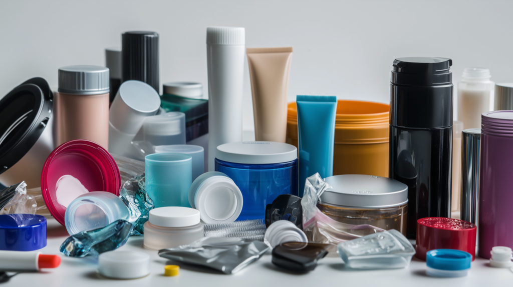 plastic material bottles and jar