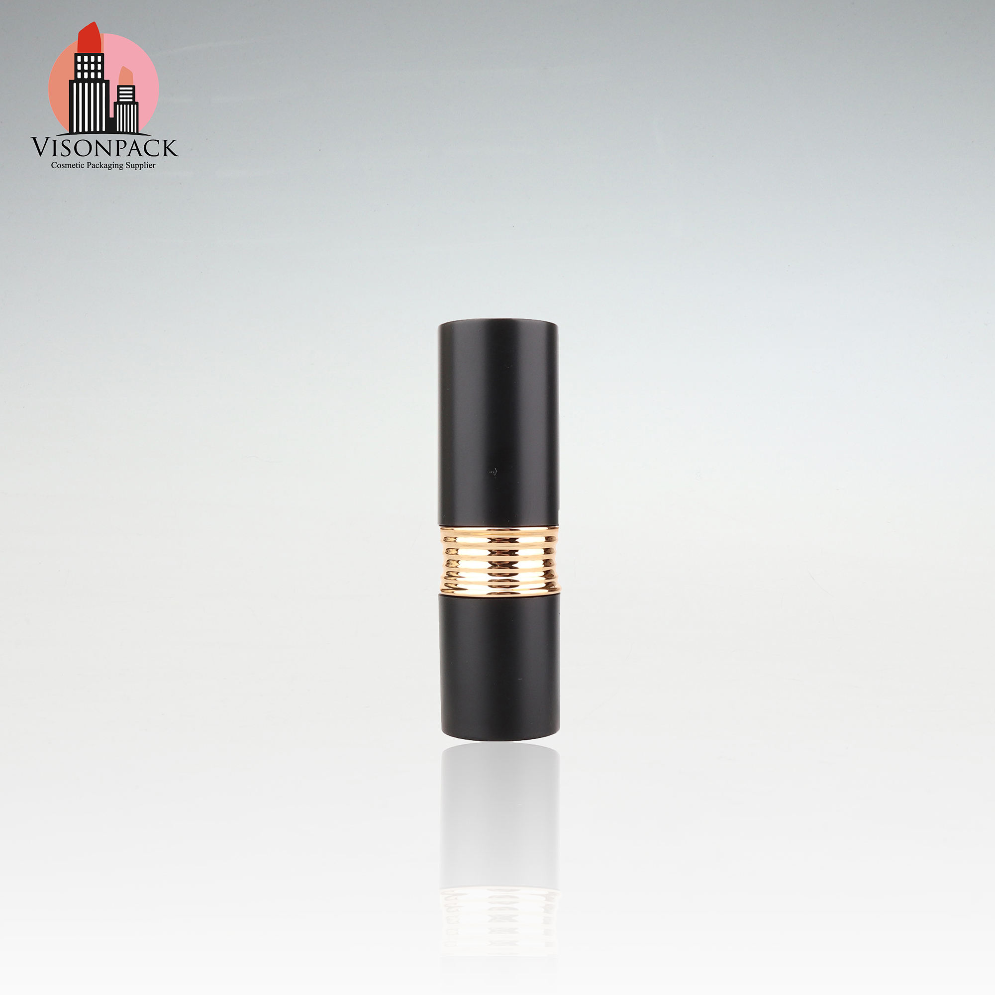 Vendor Wholesale ABS PP Plastic 5g Cosmetic Package Glossy Black Gold Lipstick Case Shell Empty Lipbalm Lipstick Tube Cylinder - 09-LS119 - Image 2
