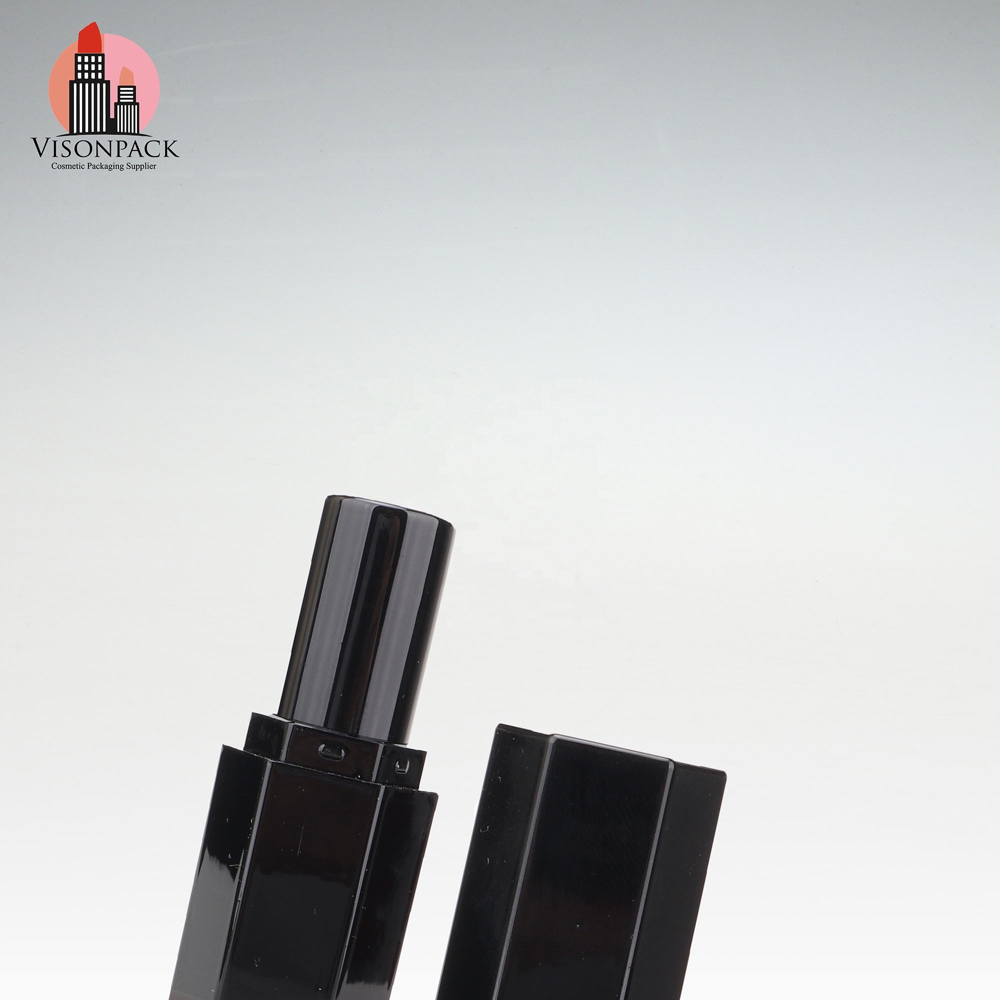 Classic Hexagonal Lipstick Tube With Embossed Logo Black Lipstick Case Lip Balm Packaging Manufacturer Plastic Packaging Logo - 09-LS127 - Image 4