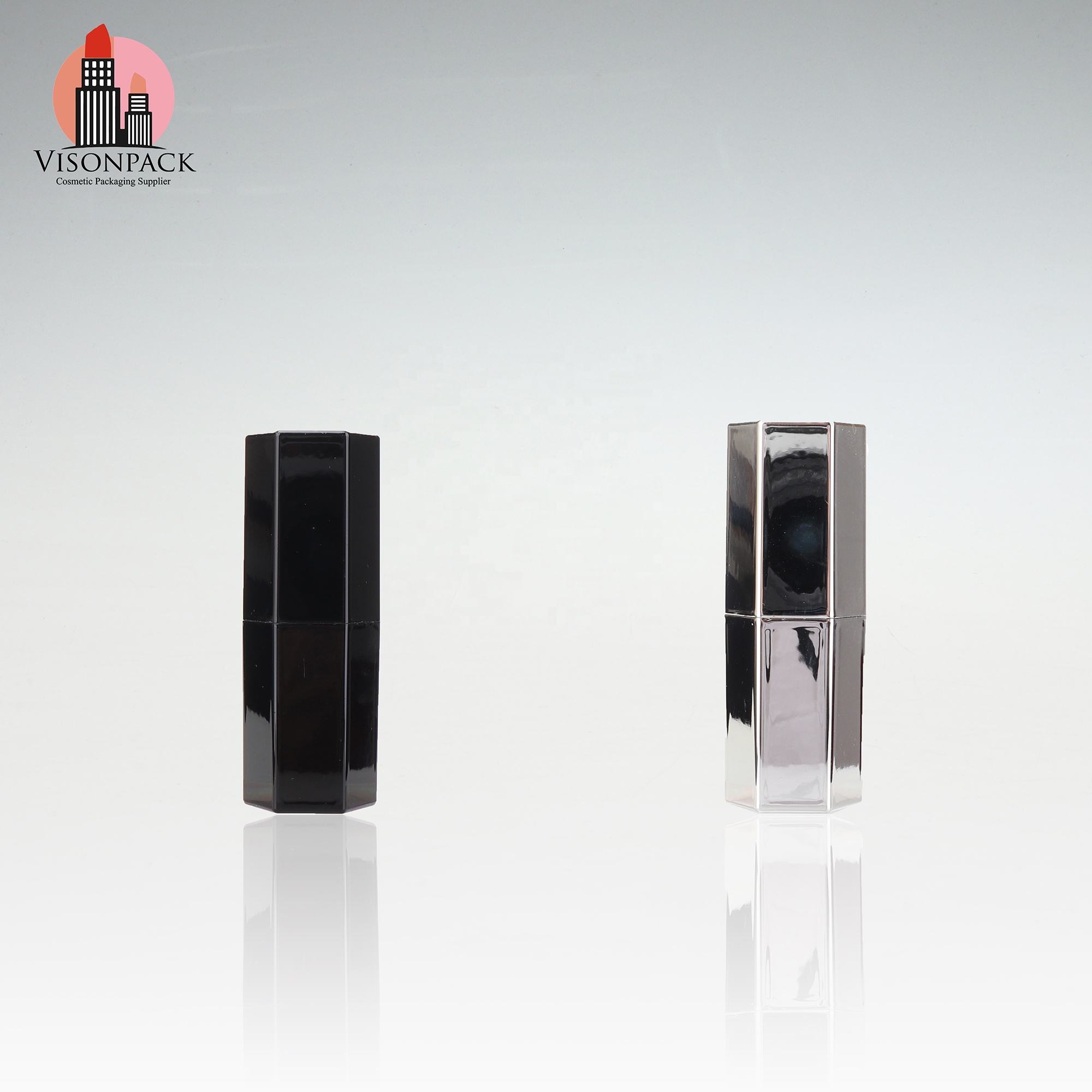 Classic Hexagonal Lipstick Tube With Embossed Logo Black Lipstick Case Lip Balm Packaging Manufacturer Plastic Packaging Logo - 09-LS127 - Image 5